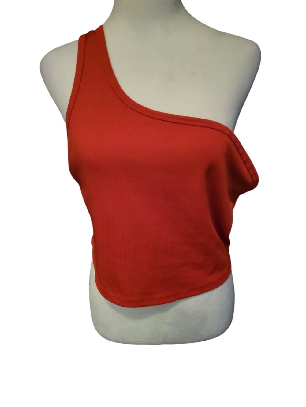 Shein Curve One-Shoulder Tank Top Red sz 1X
